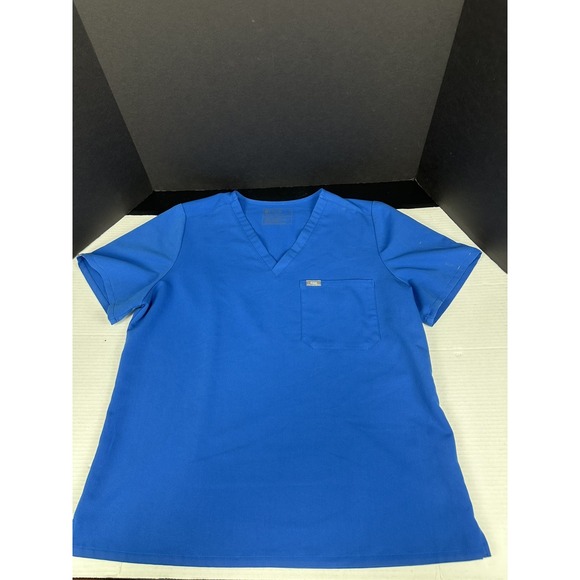 Figs Tops - Figs Uniform XXL Womens Blue V Neck Catarina Scrub Top Pocket FW1000 Po #2171